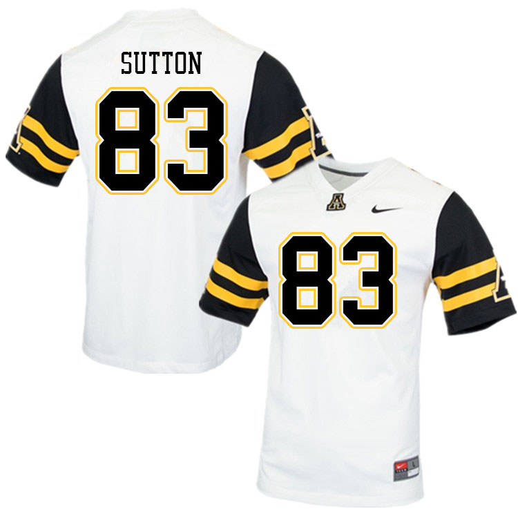 Men #83 Coen Sutton Appalachian State Mountaineers College Football Jerseys Sale-White - Click Image to Close